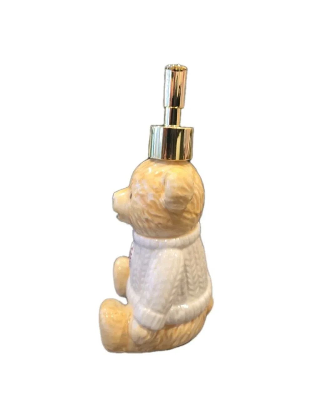 New Dabney Lee Teddy Bear Heart American Soap Dispenser Kitchen / Bathroom